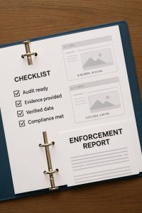 Audit evidence binder with MFA policy screenshots, timestamps, and a signed rollout checklist for compliance review