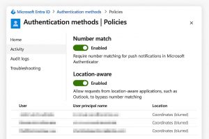 Conditional access policy in Microsoft Entra ID with number match required for sign ins and stronger rules for administrators